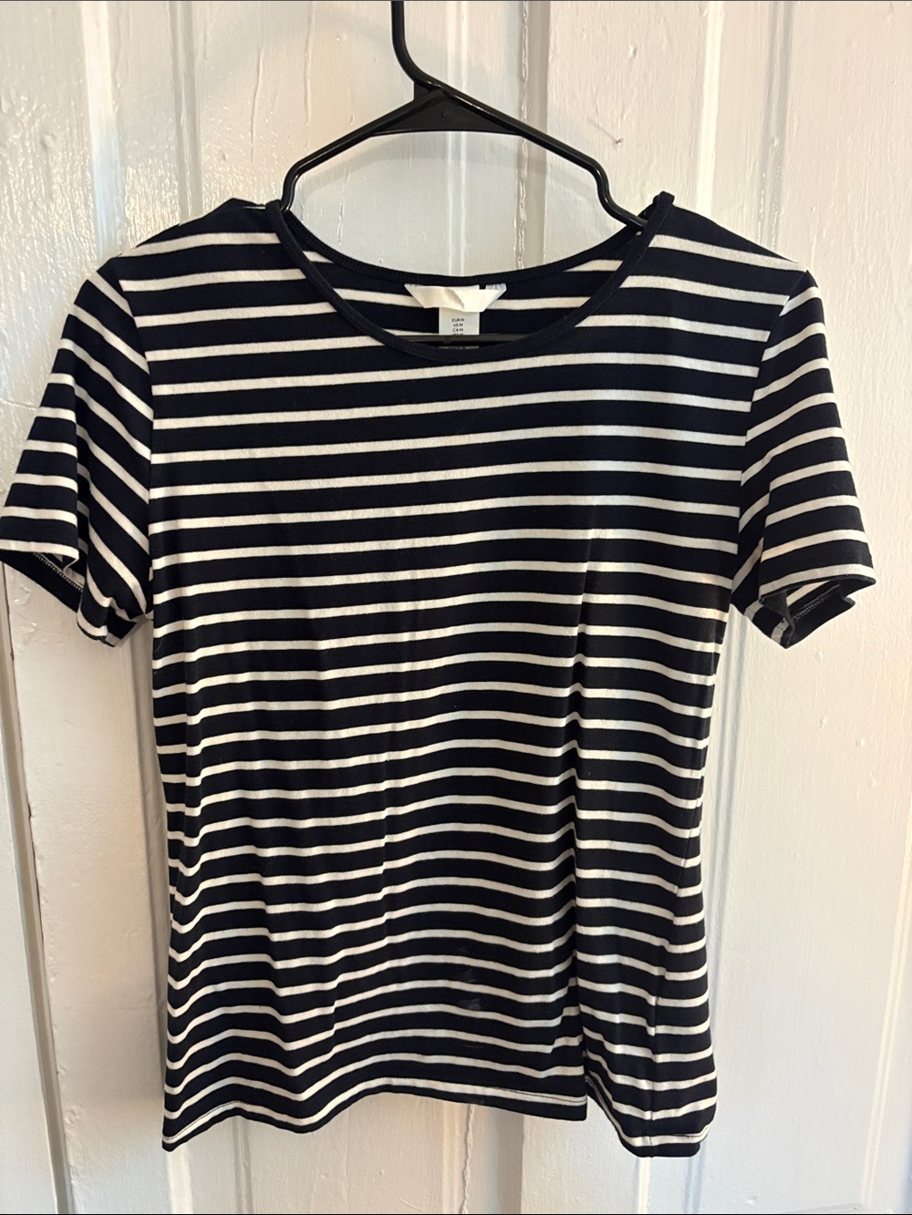 Striped Navy and White Crewneck Women’s Tee